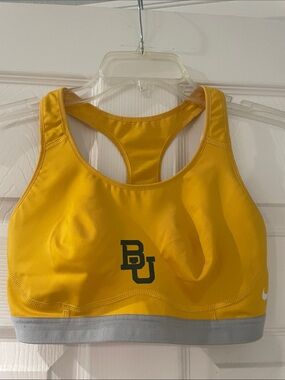 Nike Yellow and Gray Baylor BU Racerback Sports Bra